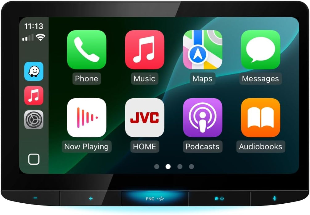 KW-Z1001W JVC 10.1" Floating Touchscreen HD Display Hi-Res Audio Digital Multimedia Receiver Single-Din Head Unit with Wireless CarPlay and Wireless Android Auto, HDMI, AM/FM, Bluetooth, USB-C, iDatalink Maestro, SiriusXM Ready, Car Radio