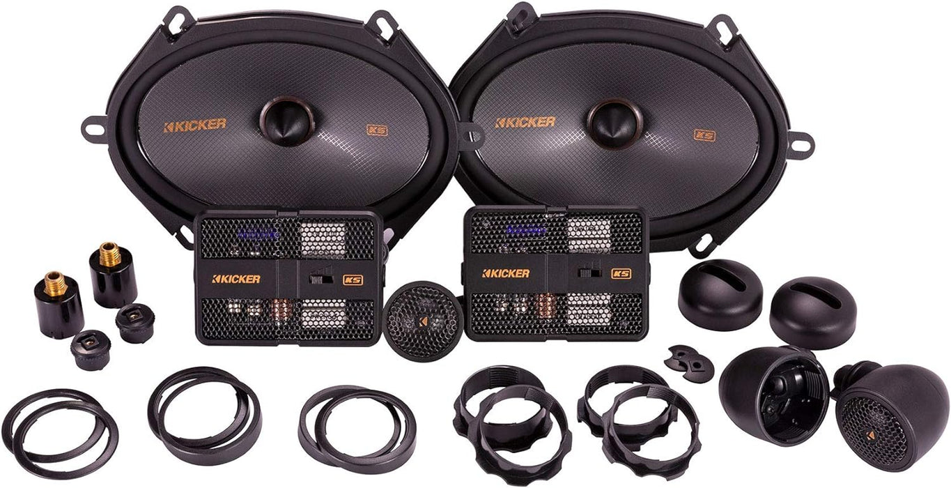 51KSS6804 KICKER KS Series 6x8" Inch Component Speakers 1" Inch Tweeters 125W RMS Car Audio 4 Ohm (Pair)
