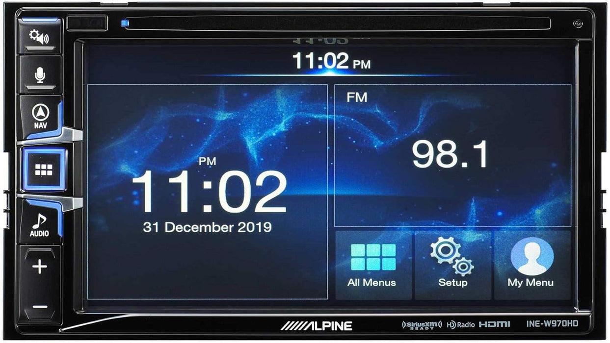 INE-W970HD Alpine 6.5" CD/DVD Receiver Double-Din Touchscreen Head Unit with Built-In GPS Navigation, CarPlay and Android Auto, HDMI