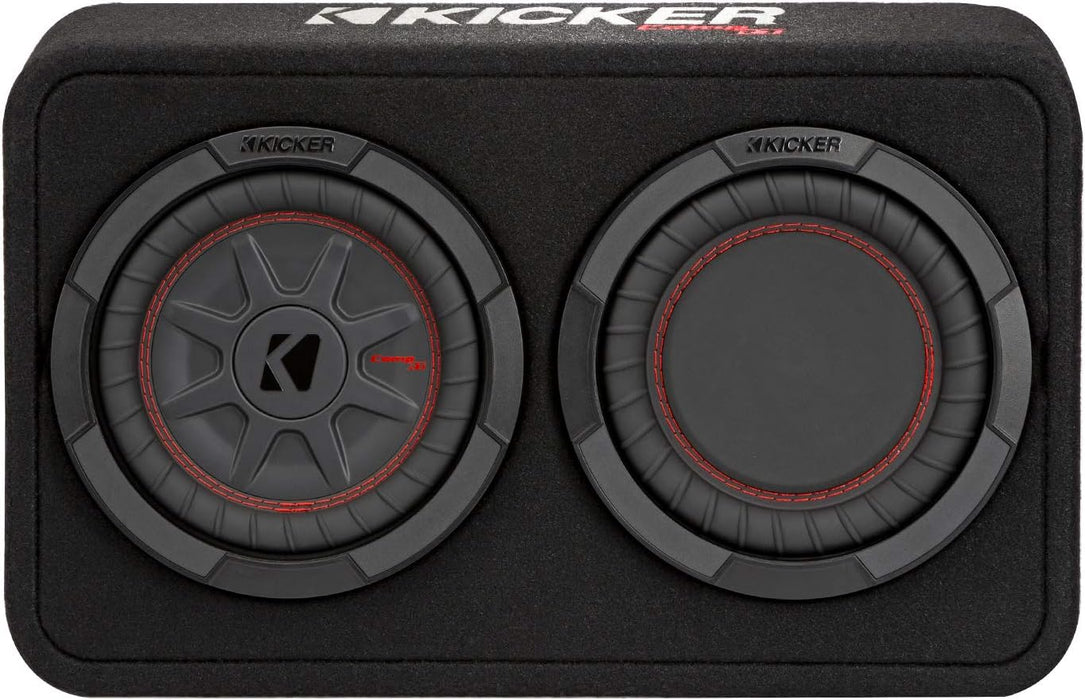48TCWRT82 KICKER 8" CompRT Subwoofer Single Loaded Enclosure 300W RMS 2 Ohm