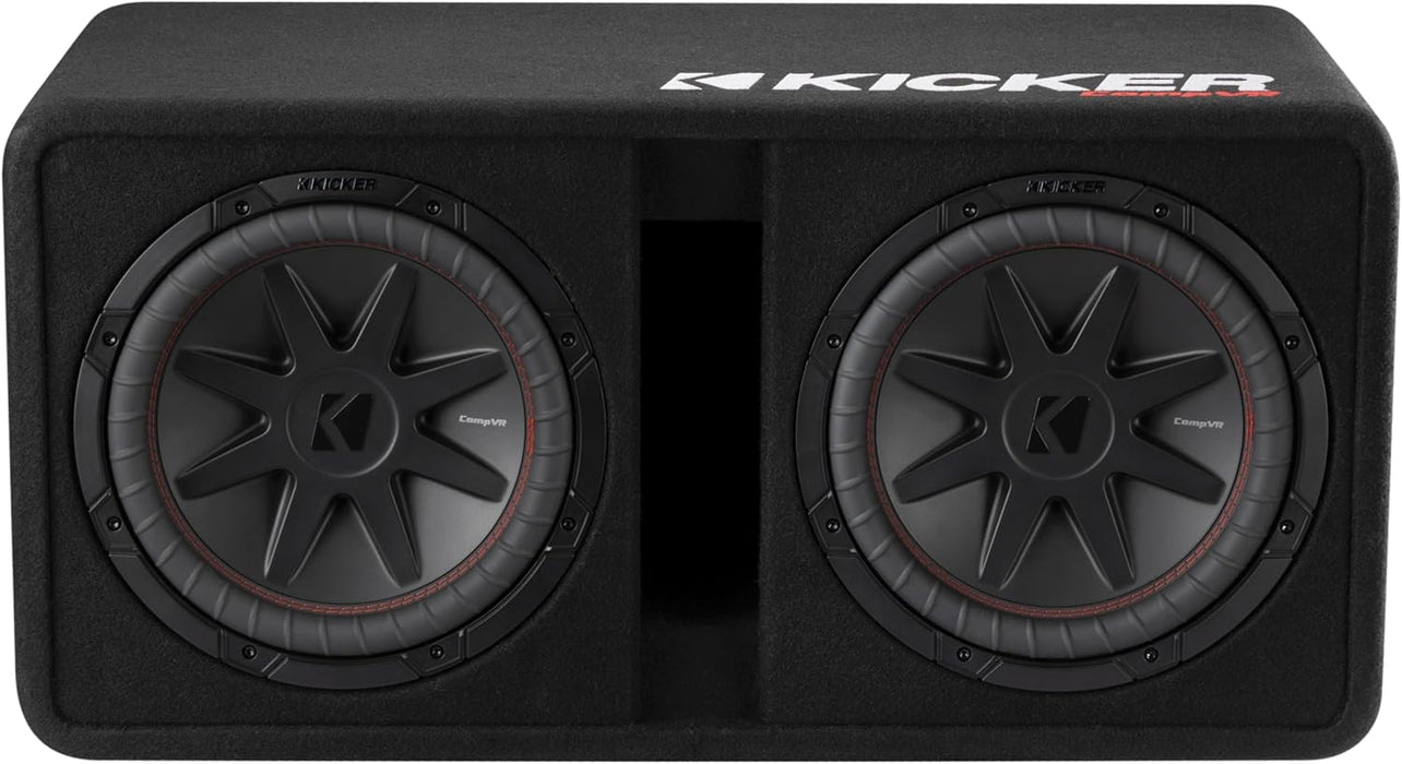 52DCVR122 KICKER 12" CompVR Subwoofer Dual Loaded Enclosure Ported 900W RMS 2 Ohm