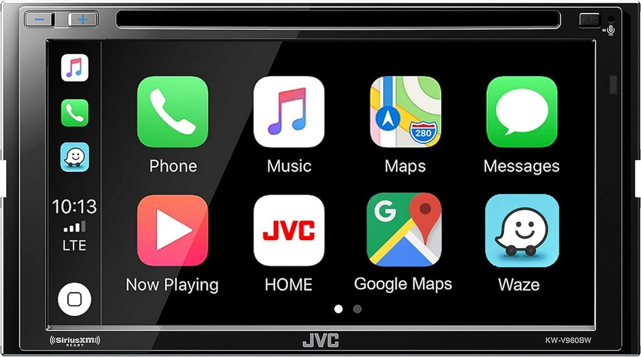 KW-V960BW JVC Hi-Res Digital Multimedia CD/DVD Receiver 6.8” Double-Din Touchscreen Head Unit with Wireless CarPlay and Wireless Android Auto, AM/FM, Bluetooth, USB, iDatalink Maestro, SiriusXM Ready, Car Radio