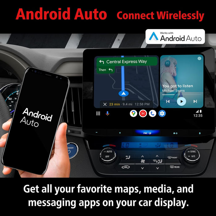 KW-Z1001W JVC 10.1" Floating Touchscreen HD Display Hi-Res Audio Digital Multimedia Receiver Single-Din Head Unit with Wireless CarPlay and Wireless Android Auto, HDMI, AM/FM, Bluetooth, USB-C, iDatalink Maestro, SiriusXM Ready, Car Radio