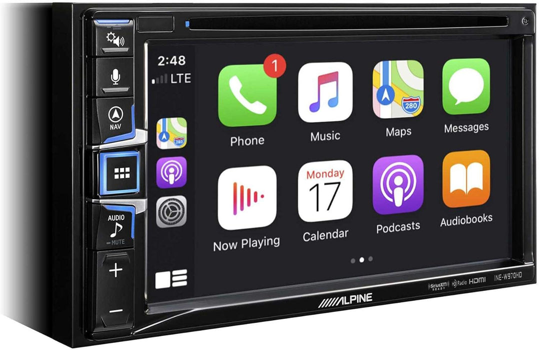 INE-W970HD Alpine 6.5" CD/DVD Receiver Double-Din Touchscreen Head Unit with Built-In GPS Navigation, CarPlay and Android Auto, HDMI