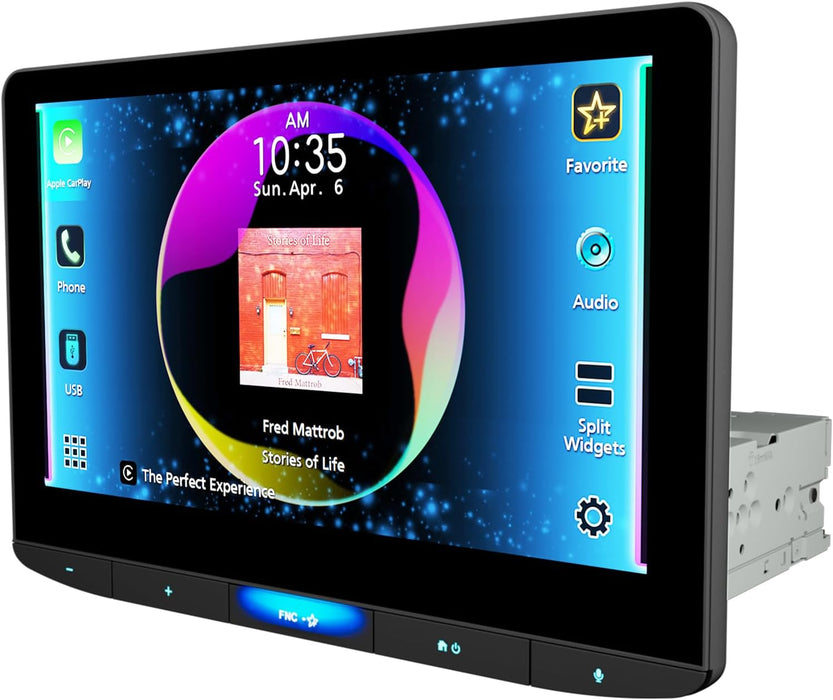 KW-Z1001W JVC 10.1" Floating Touchscreen HD Display Hi-Res Audio Digital Multimedia Receiver Single-Din Head Unit with Wireless CarPlay and Wireless Android Auto, HDMI, AM/FM, Bluetooth, USB-C, iDatalink Maestro, SiriusXM Ready, Car Radio