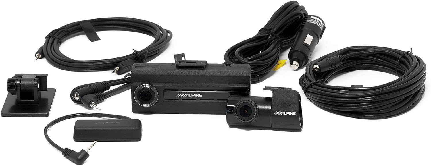 DVR-C310R Alpine Premium 1080P Dash Camera Bundle (Front & Rear) with Impact Recording