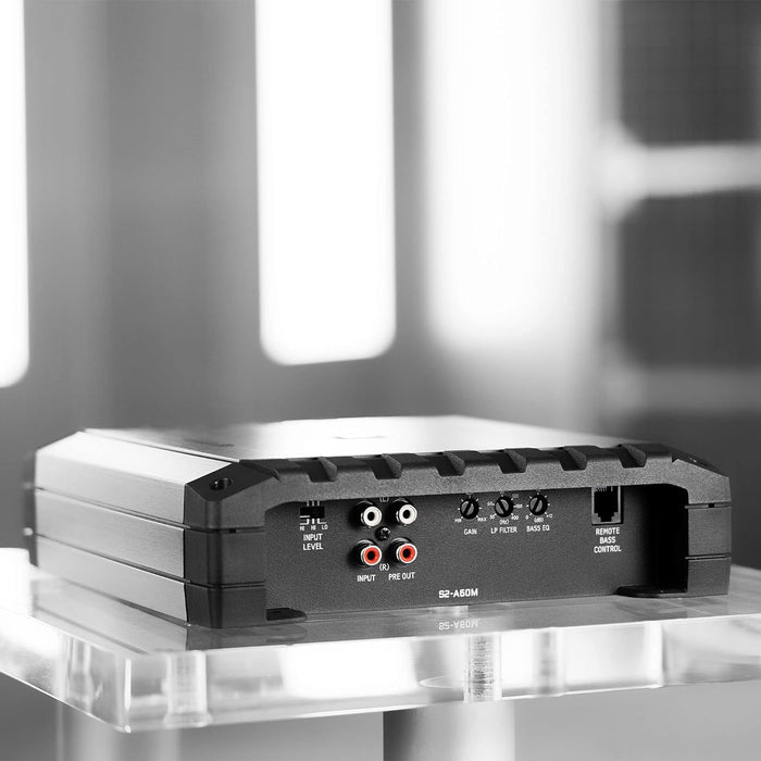 S2-A60M Alpine S-Series Mono Subwoofer Amplifier 600W RMS at 1 & 2-Ohm Class-D