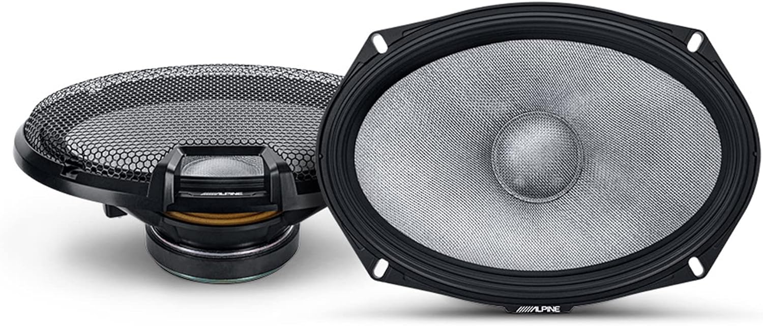 R2-S69C Alpine R-Series 6x9" High-Resolution 2-Way Component Speaker Set w/ 1" Tweeters 100W RMS Car Audio 4 Ohm (Pair)