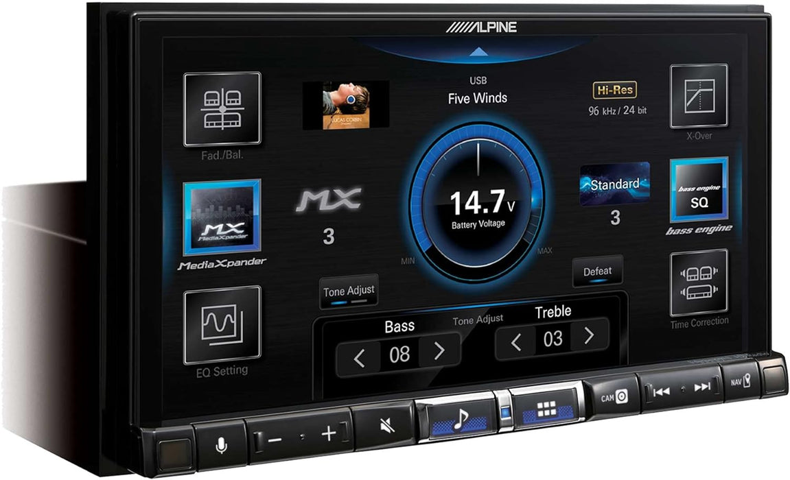 iLX-507 Alpine 7" HD Digital Multimedia Receiver Double-Din Touchscreen Hi-Res Audio Head Unit with Wireless CarPlay and Wireless Android Auto HDMI iDatalink Maestro