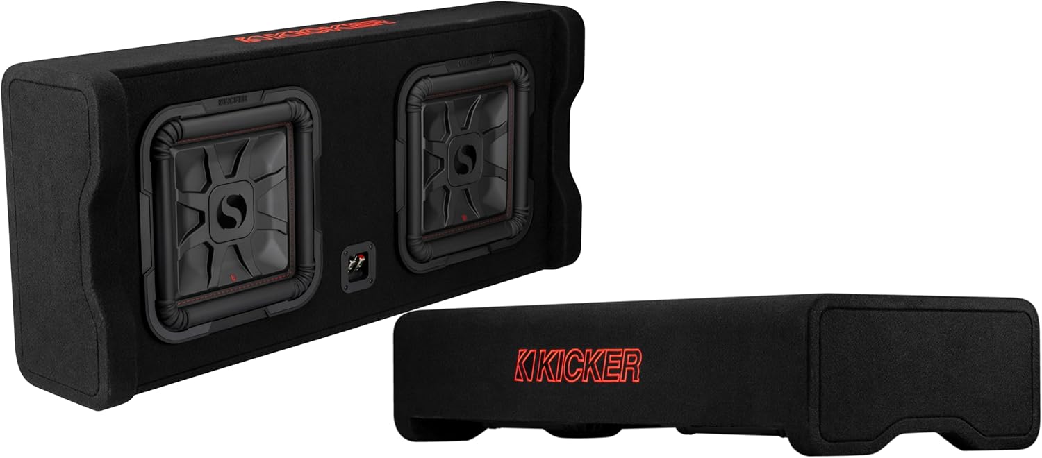 49DL7TDF122 KICKER 12" L7T Subwoofer Dual Loaded Down Firing Enclosure 1200W RMS 2 Ohm