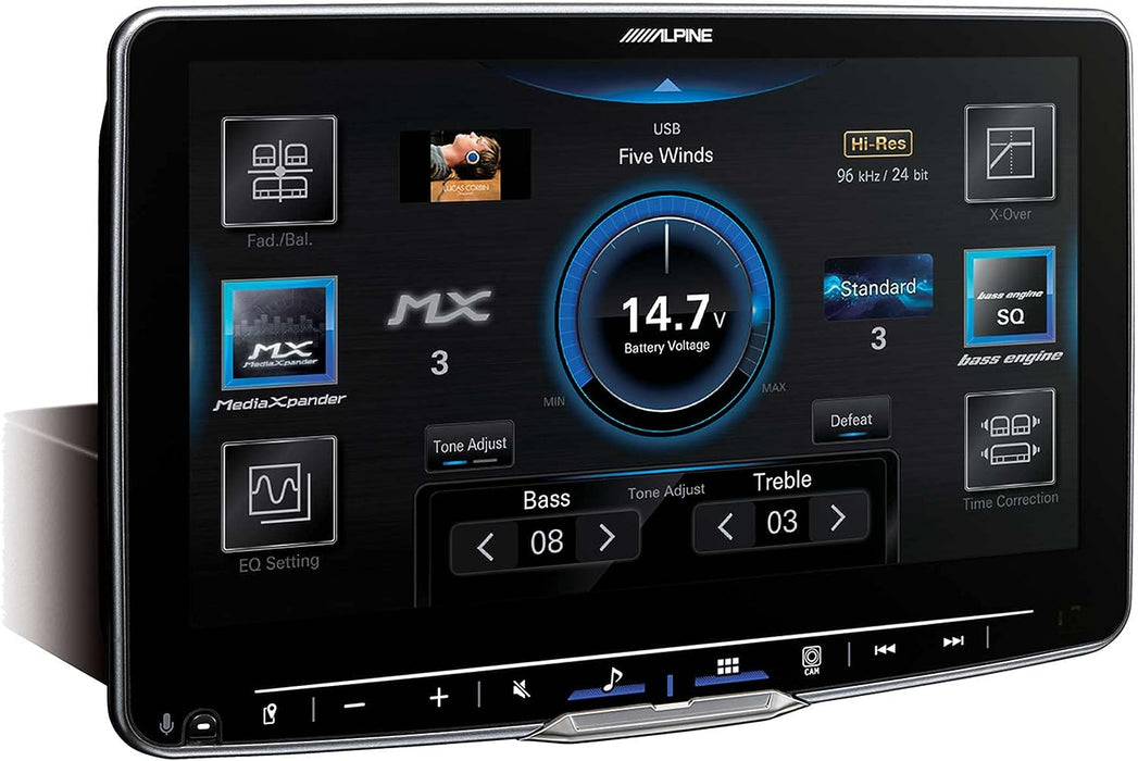 iLX-F509 Alpine Halo9 Multimedia Receiver 9” Floating HD Touchscreen Display Hi-Res Audio Head Unit with Wireless CarPlay and Wireless Android Auto HDMI iDatalink Maestro