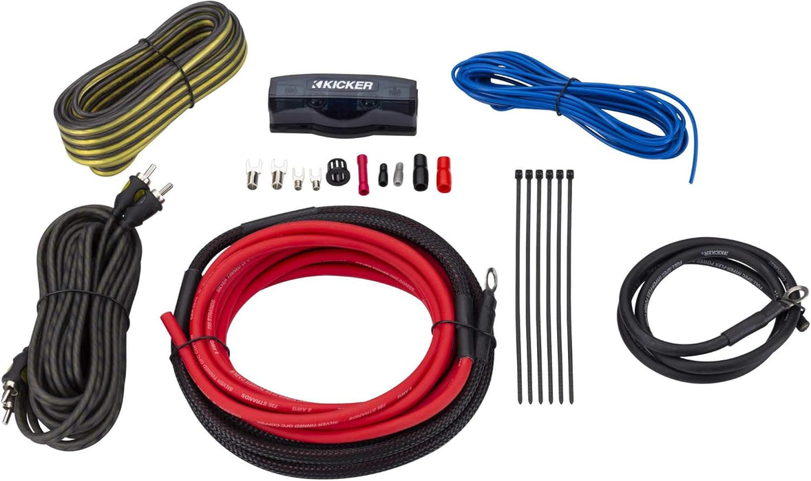 47VK8 KICKER VK8 Gauge 8 AWG Value Complete Amplifier Amp Installation Wire Kit 8GA