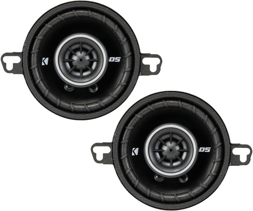 43DSC3504 KICKER DS Series 3.5" Inch Coaxial 2 Way Speakers Factory Upgrade 20W RMS 80W Peak 4 Ohm Car Audio (Pair)