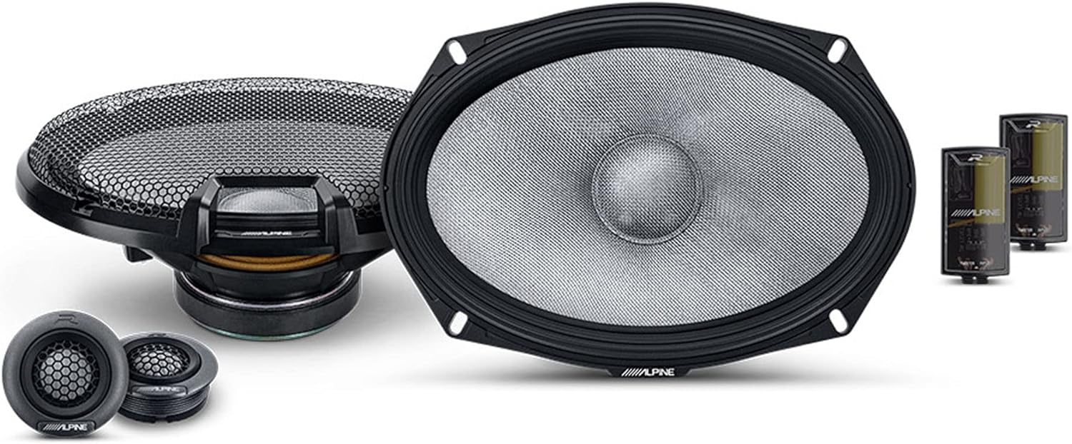 R2-S69C Alpine R-Series 6x9" High-Resolution 2-Way Component Speaker Set w/ 1" Tweeters 100W RMS Car Audio 4 Ohm (Pair)