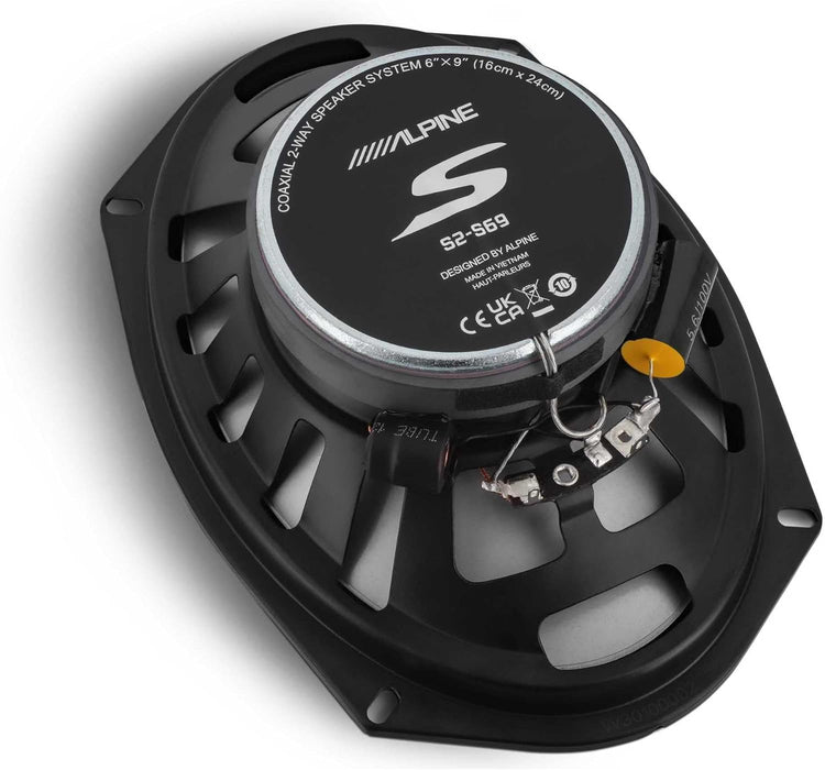 S2-S69 Alpine S-Series 6x9" inch 2-Way Speakers 85W RMS 4 Ohm Car Audio (Pair)