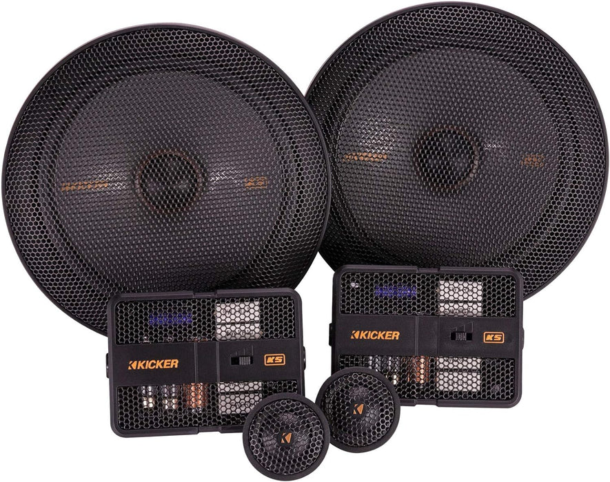 51KSS6704 KICKER KS Series 6.75" 6 3/4 Inch Component Speakers 1" Inch Tweeters 125W RMS Car Audio 4 Ohm (Pair)