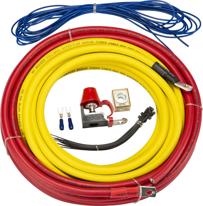 47KMPK4 KICKER Marine 4 Gauge 4 AWG Amplifier Amp Installation Power Wire Kit 4GA