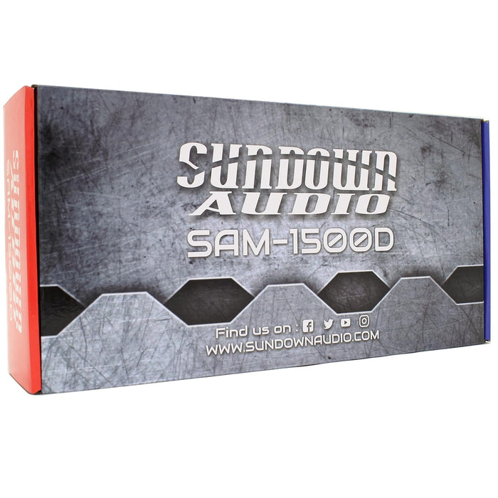 PS-SAMv21500 Sundown Audio Marine Powersports SAMv.2 1500D Micro Subwoofer Mono Class D Amplifier 1500W RMS 1 Ohm Waterproof IP67