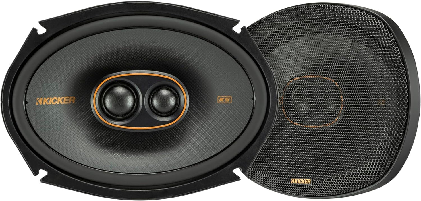 51KSC69304 KICKER KS Series 6x9 Inch Triaxial 3 Way Coaxial Speakers 150W RMS 4 Ohm Car Audio (Pair)