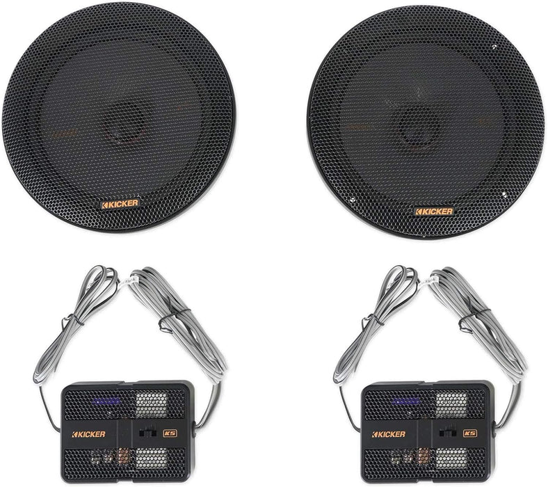 51KSS6704 KICKER KS Series 6.75" 6 3/4  Inch Component Speakers 1" Inch Tweeters 125W RMS Car Audio 4 Ohm (Pair)