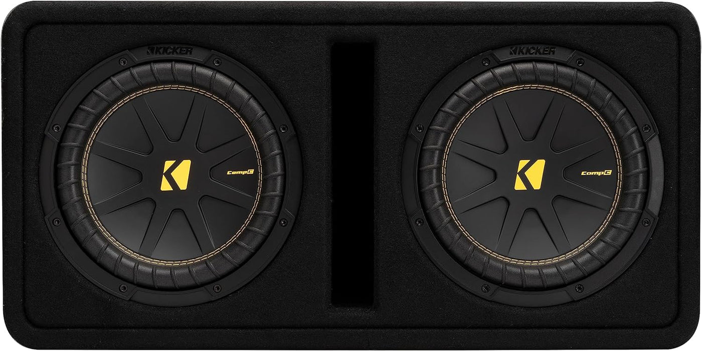 50DCWC102 KICKER 10" CompC Subwoofer Dual Loaded Enclosure Ported 500W RMS 2 Ohm