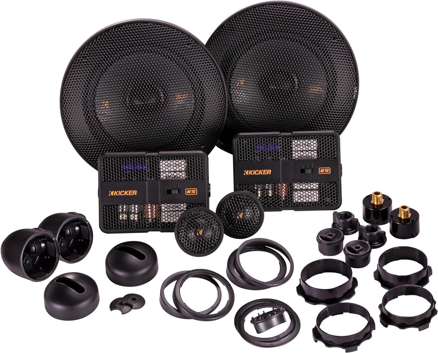 51KSS504 KICKER KS Series 5.25" 5 1/4 Inch Component Speakers 1" Inch Tweeters 100W RMS Car Audio 4 Ohm (Pair)
