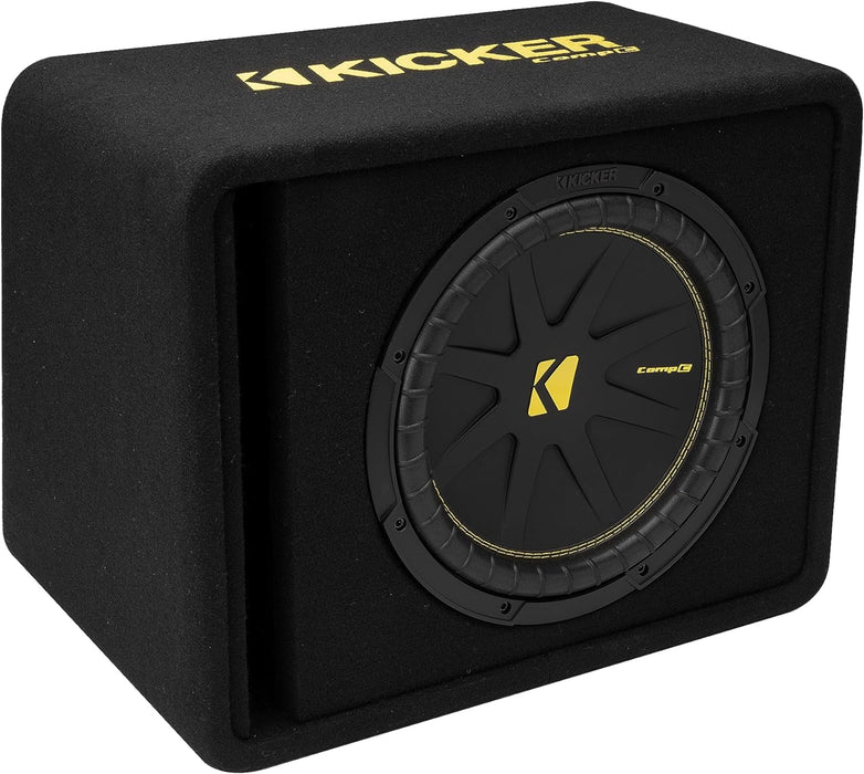 50VCWC124 KICKER 12" CompC Subwoofer Single Loaded Enclosure Ported 300W RMS 4 Ohm