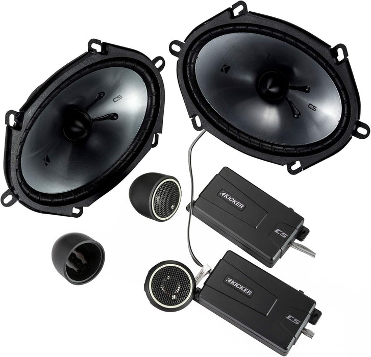 46CSS684 KICKER CS Series 6x8" Inch Component Speakers 3/4" Inch Tweeters 75W RMS Car Audio 4 Ohm (Pair)