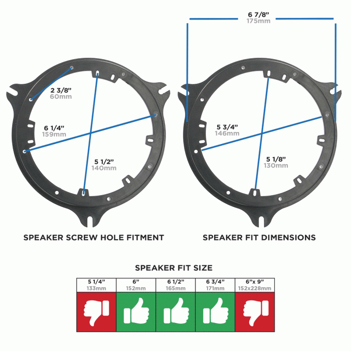 82-7400 METRA Speaker Mounting Adapters 6.5" to 6.75" - Nissan/Infiniti Multi 2000-Up