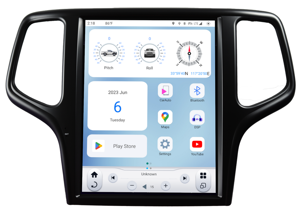 TS-JPGC12-1RR-6H Linkswell Gen VI T-Style 12.1" Tablet Radio Jeep Grand Cherokee 2014-2021