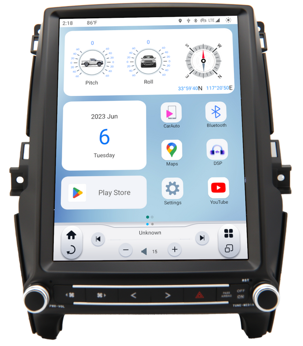 TS-FDRG12-1RR-6H Linkswell Gen VI T-Style 12.1" Tablet Radio w/ Climate Control Buttons Ford Ranger 2018-2023