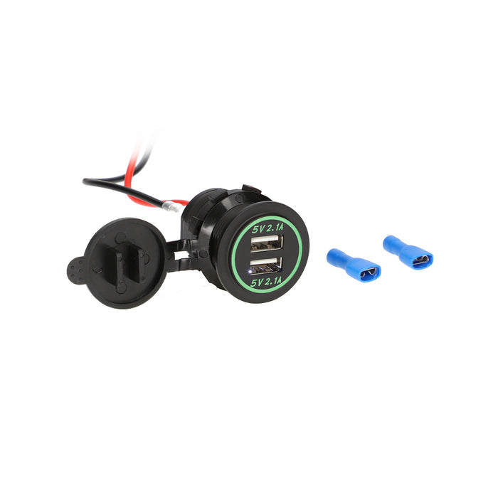 IBR88 METRA Flush Mount Dual USB Charger w/ Green LED