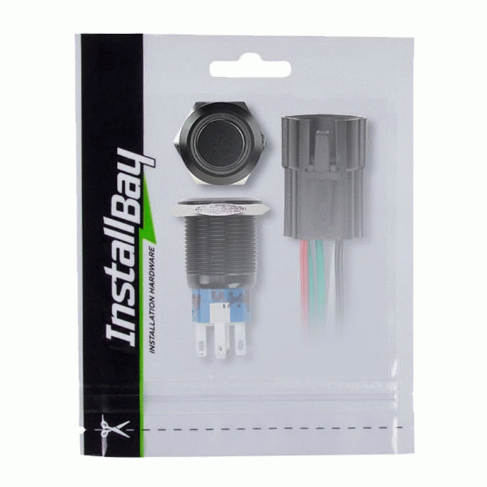 IBRBSA19 Metra 19MM Black Round Switch W/Latch & Harness - Red