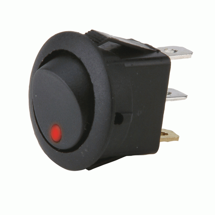 IBRRSR Metra Round Rocker Switch - Latched Up / Latched Down (Red)