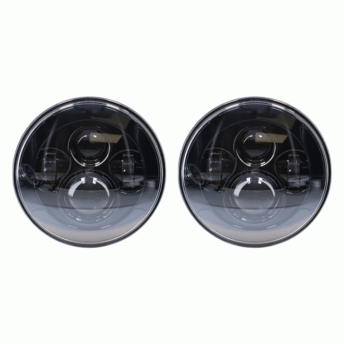 JP-701B METRA 7" LED Headlights with Black Face - Jeep Wrangler TJ/JK/JL