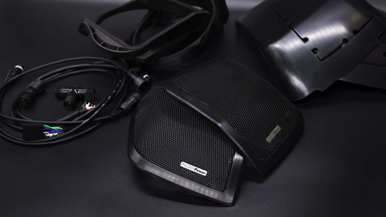 HD13.SBS Precision Power Soundstream Motorcycle Audio Saddlebag Lid Speaker Install Kit for 1998-2013 Harley Davidson Touring Motorcycles