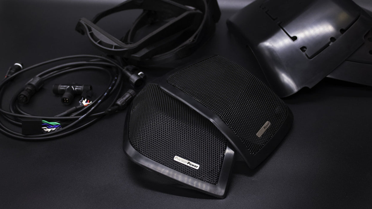 HD14.SBS Precision Power Soundstream Motorcycle Audio Saddlebag Lid Speaker Install Kit for 2014-2023 Harley Davidson Touring Motorcycles