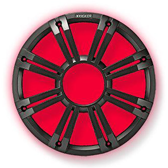 KICKER 45KMG12C Marine 12" Subwoofer Grille – LED Light, Charcoal, Fits KM/KMF Subs