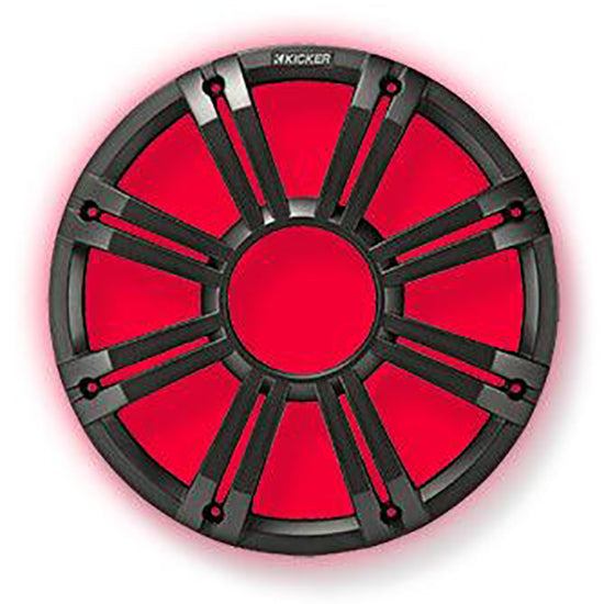 45KMG10C KICKER 10" Charcoal Grille w/ RGB LEDs for Marine KM10 + KMF10 Subwoofer Subs
