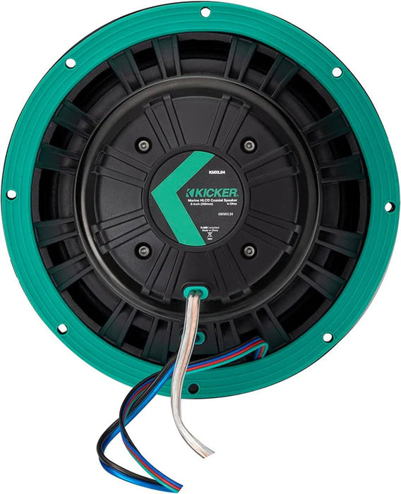 48KMXL84 KICKER KMXL Series 8" Inch Marine Horn Loaded Compression Driver w/LEDs Coaxial Speaker 4-Ohm (Pair)