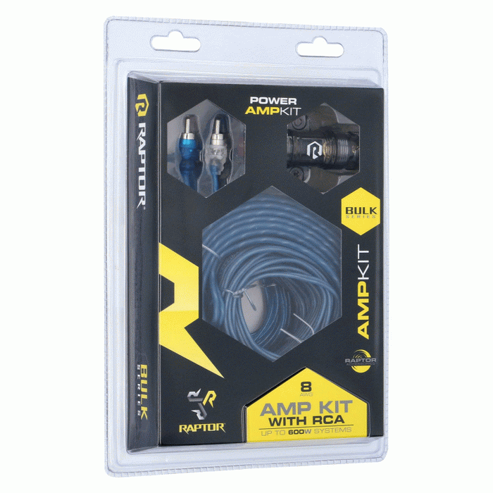 R2AK8 METRA 8 Gauge 8 AWG Complete Amplifier Amp Installation Wire Kit 8GA