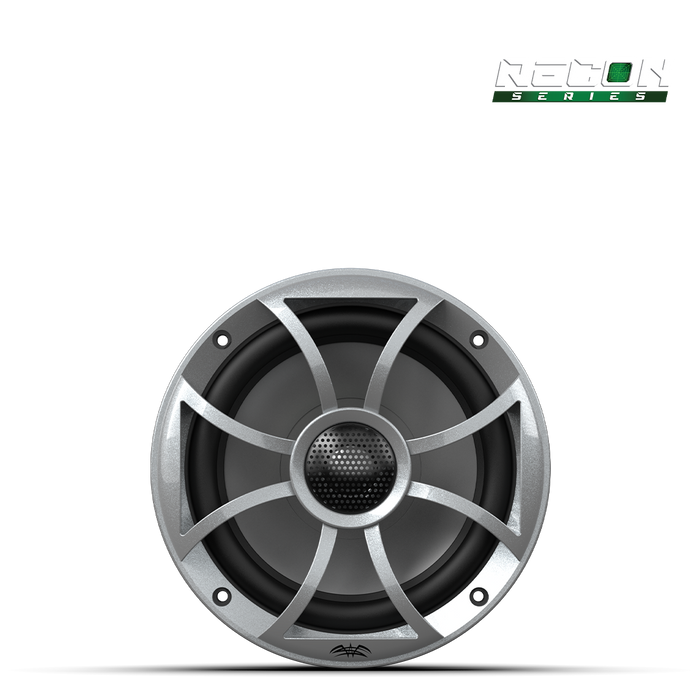RECON 6-S Wet Sounds Recon Series 6.5" High-Output Component Style Coaxial Speakers w/ XS-Silver Grilles 60W RMS 4 Ohm (Pair)