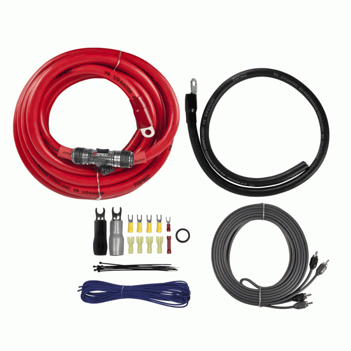 V8-AK1 METRA 1/0 Gauge OFC 0 AWG Complete Amplifier Amp Installation Wire Kit 1/0GA (Oxygen Free Copper)
