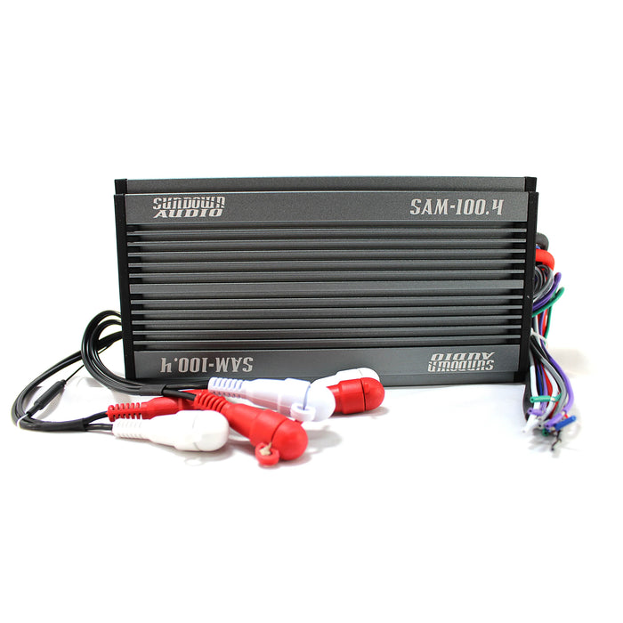 PS-SAMv21004 Sundown Audio Marine Powersports SAMv.2 100.4 Micro 4ch Amplifier Class D 700W RMS 4x175W 2 Ohms 4x100W 4 Ohms Waterproof IP67 Built-In Bluetooth