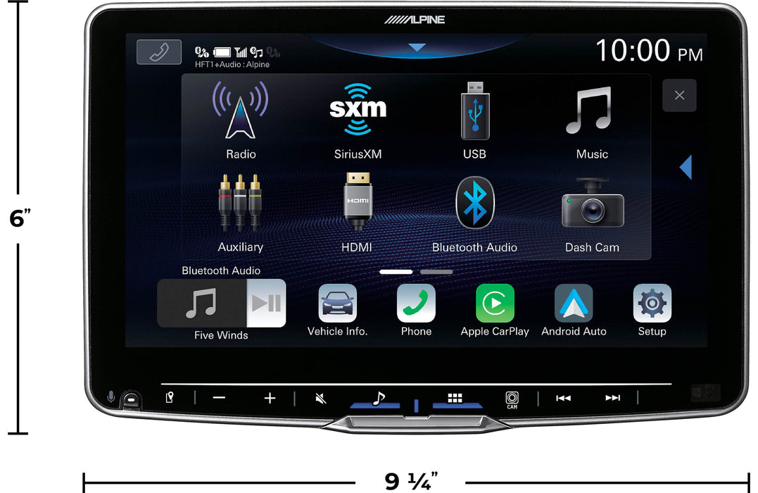iLX-F509 Alpine Halo9 Multimedia Receiver 9” Floating HD Touchscreen Display Hi-Res Audio Head Unit with Wireless CarPlay and Wireless Android Auto HDMI iDatalink Maestro