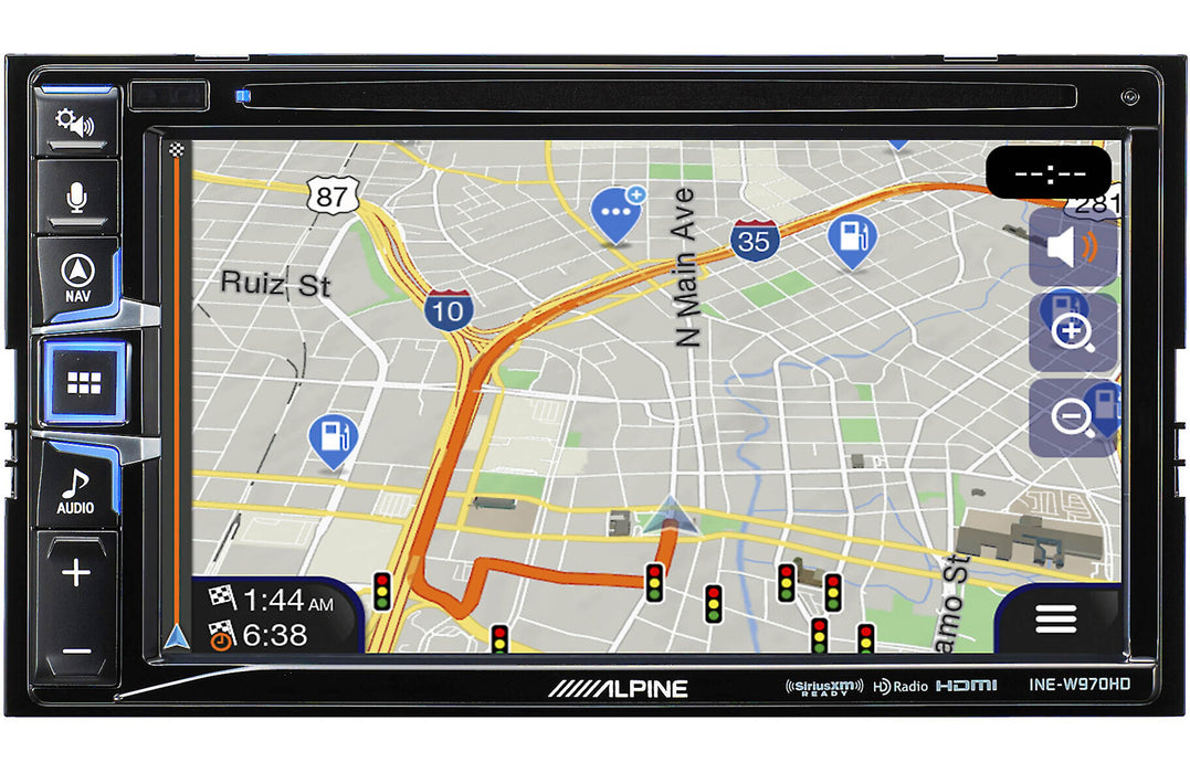 INE-W970HD Alpine 6.5" CD/DVD Receiver Double-Din Touchscreen Head Unit with Built-In GPS Navigation, CarPlay and Android Auto, HDMI