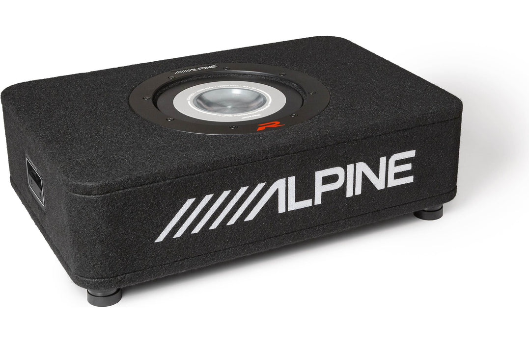 RS-SB10 Alpine R-Series 10" Shallow Subwoofer Sub Single Loaded Down Firing Enclosure 600W RMS 2 Ohm