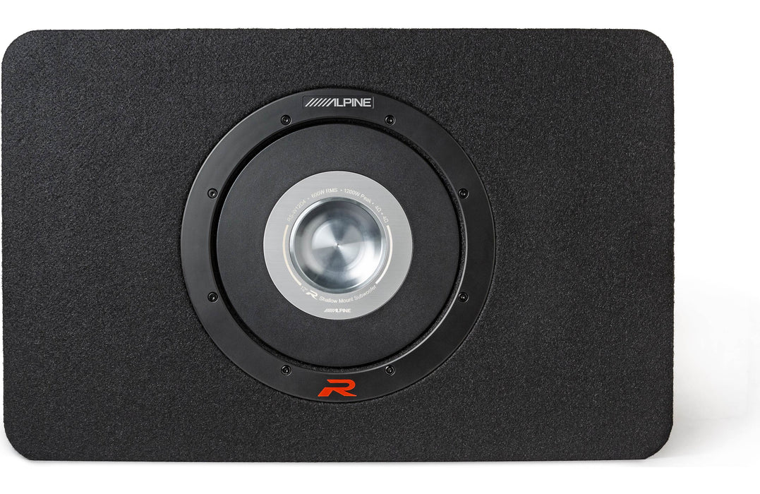 RS-SB12 Alpine R-Series 12" Shallow Subwoofer Sub Single Loaded Down Firing Enclosure 600W RMS 2 Ohm
