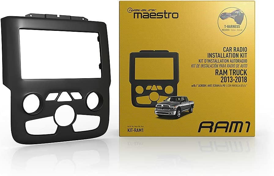 KIT-RAM1 iDatalink Maestro Double-Din Radio Dash Kit & T-Harness - RAM Truck 2013-2022 w/ 8.4" Screen