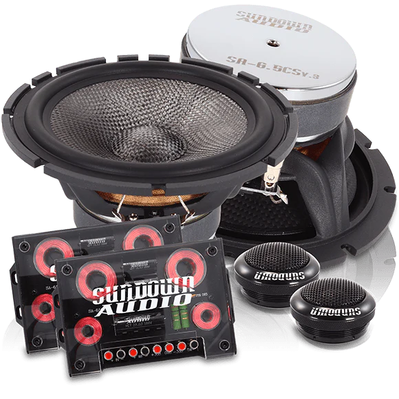 S-SA6.5CSV3 Sundown Audio SA-6.5CS v.3 6.5" 6-1/2 Component Speakers + Tweeters 125W RMS Car Audio (Pair)